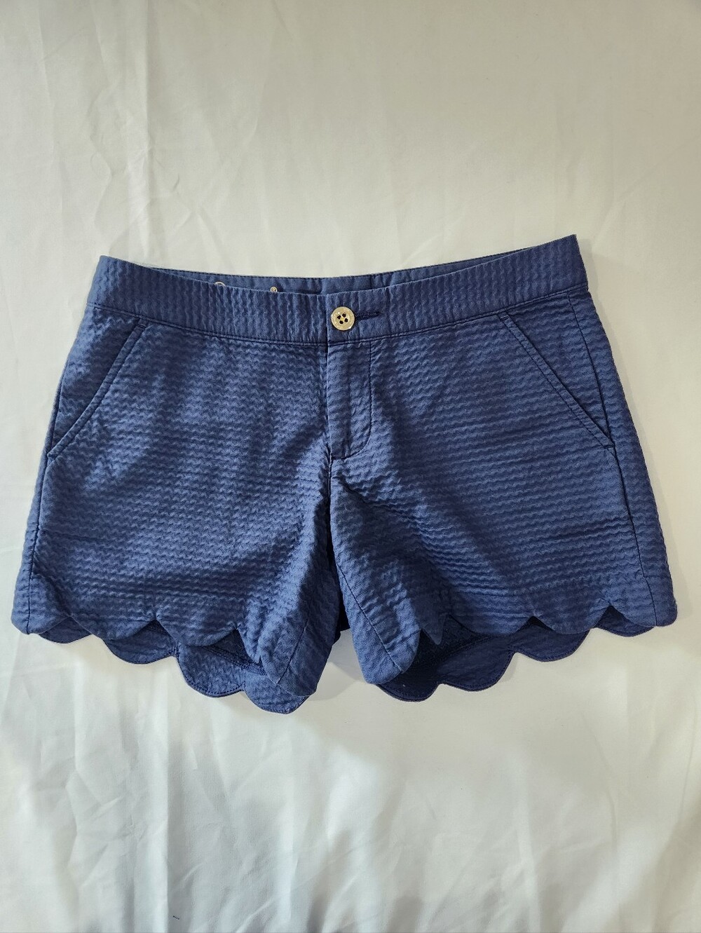 Lilly Pulitzer Buttercup Scallop Hem Shorts 00 Coastal Resort Preppy Golfcore